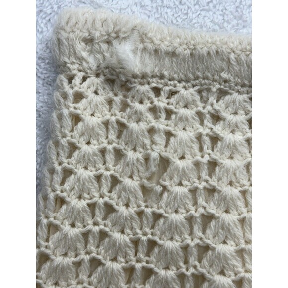 Tami Wool crochet Skirt British Crown Colony Of Hong Kong Cream 10 VTG *FLAWS* - Picture 15 of 16